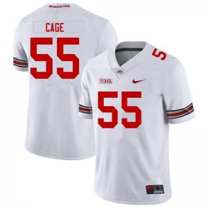 Men's Ohio State Buckeyes #55 Jerron Cage White Nike NCAA College Football Jersey New Release TOG6044GU